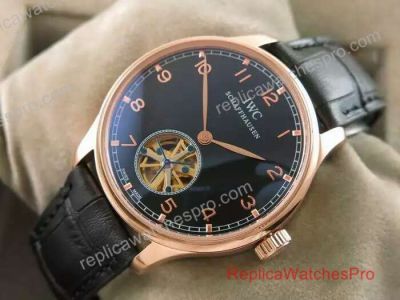 Replica IWC Schaffhausen Grande Portuguese Perpetual Calendar watch Rose Gold Black